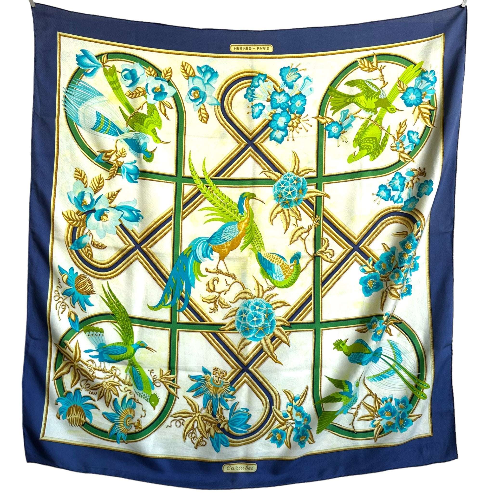 Caraïbes - FOULARD HERMES 90 cm - Carré Society