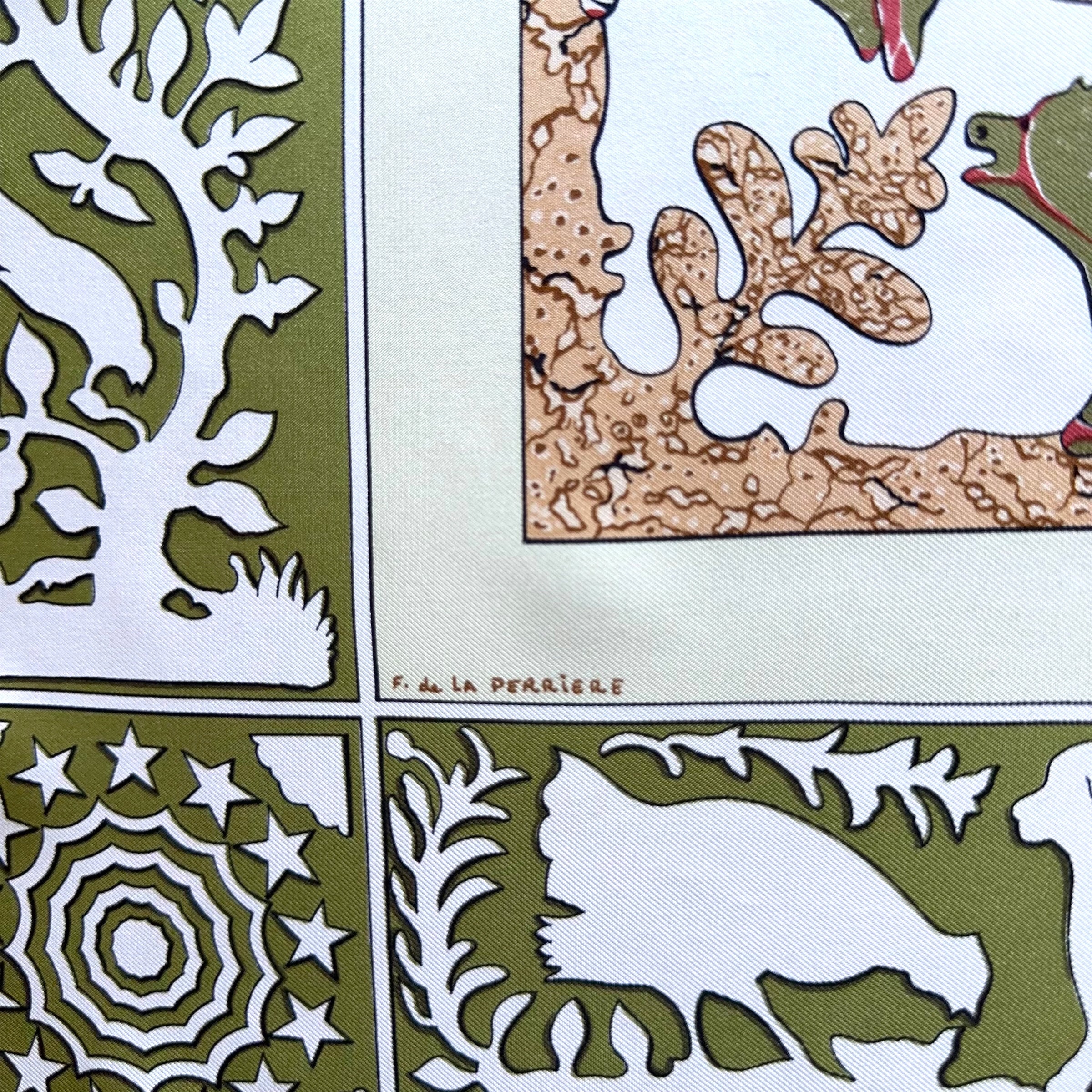 Carré Hermès 90 cm – Early America – F. de la Perrière (1981)