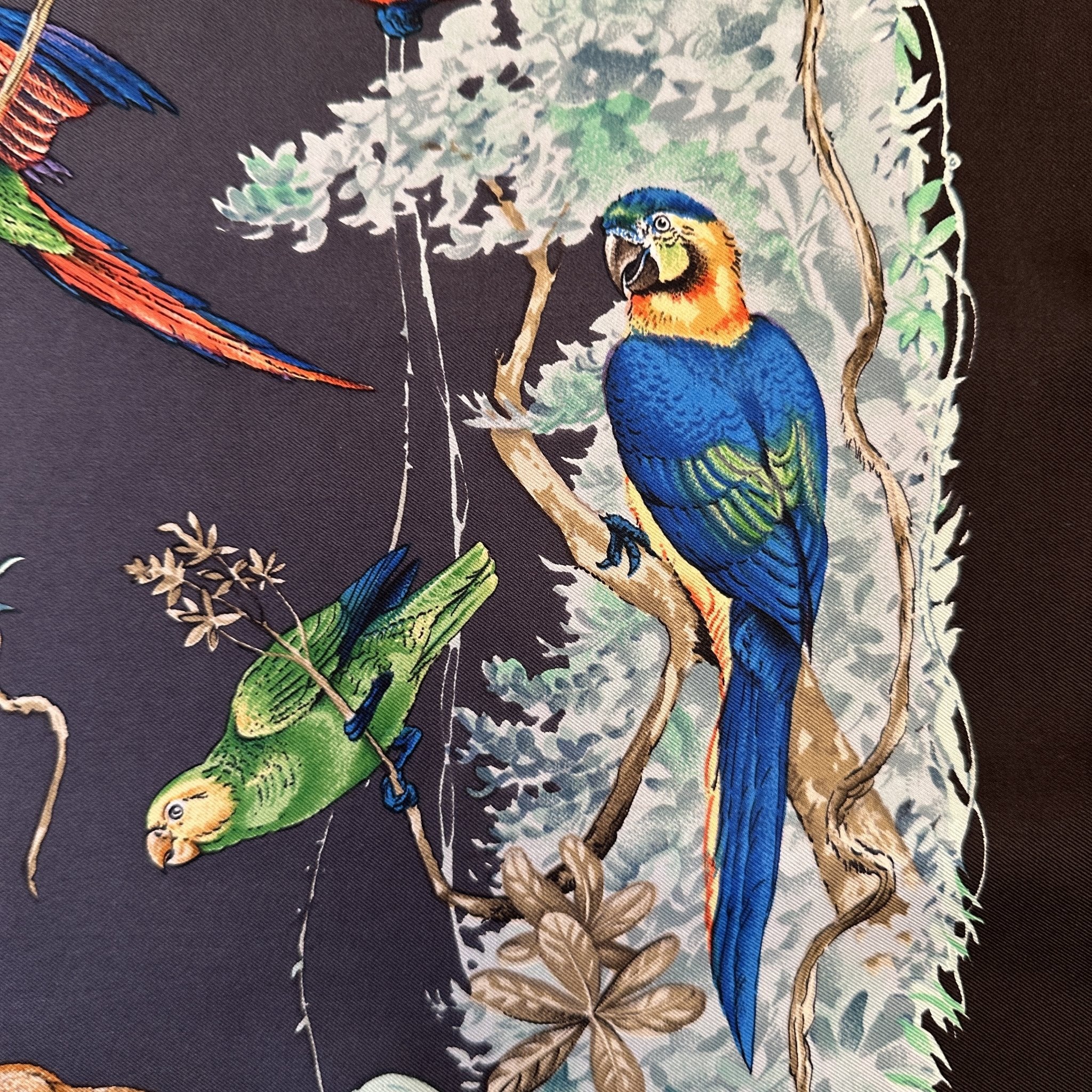 foulard carre hermes equateur par robert dallet marron