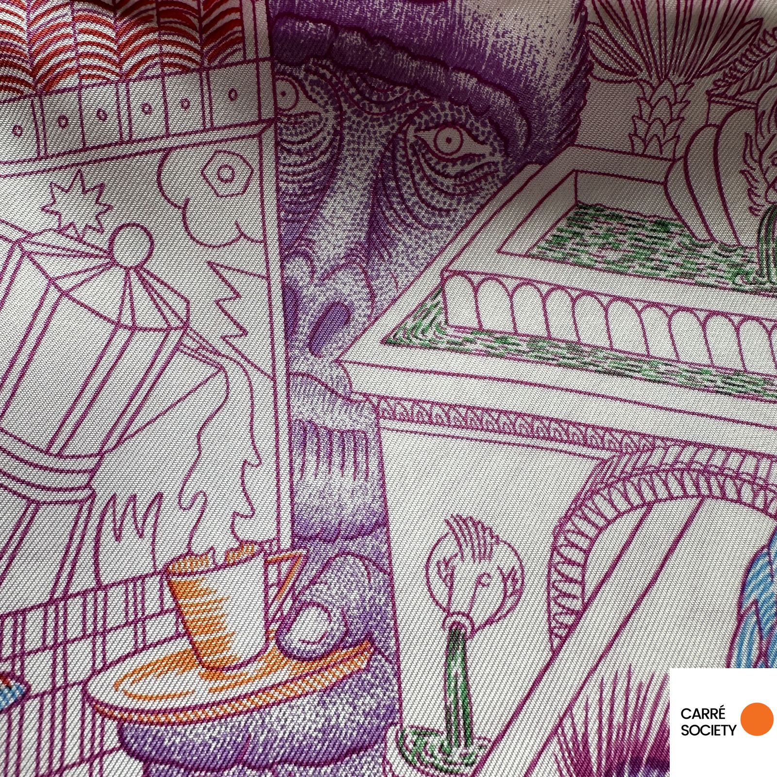 Motif de façade urbaine avec personnages : architecture stylisée et humour graphique typique du style de Jan Bajtlik.