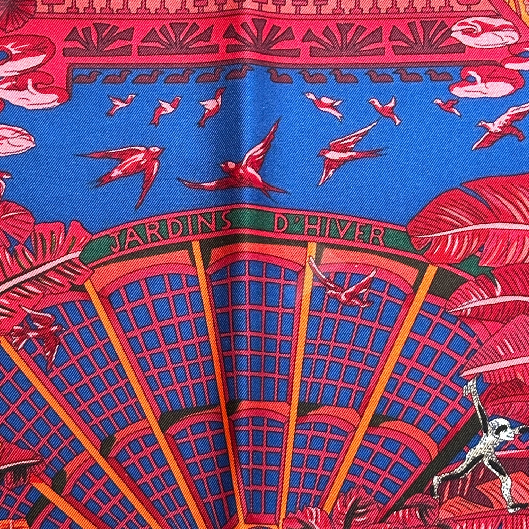 foulard carre Hermes jardins d hiver dessiné par Annie Faivre