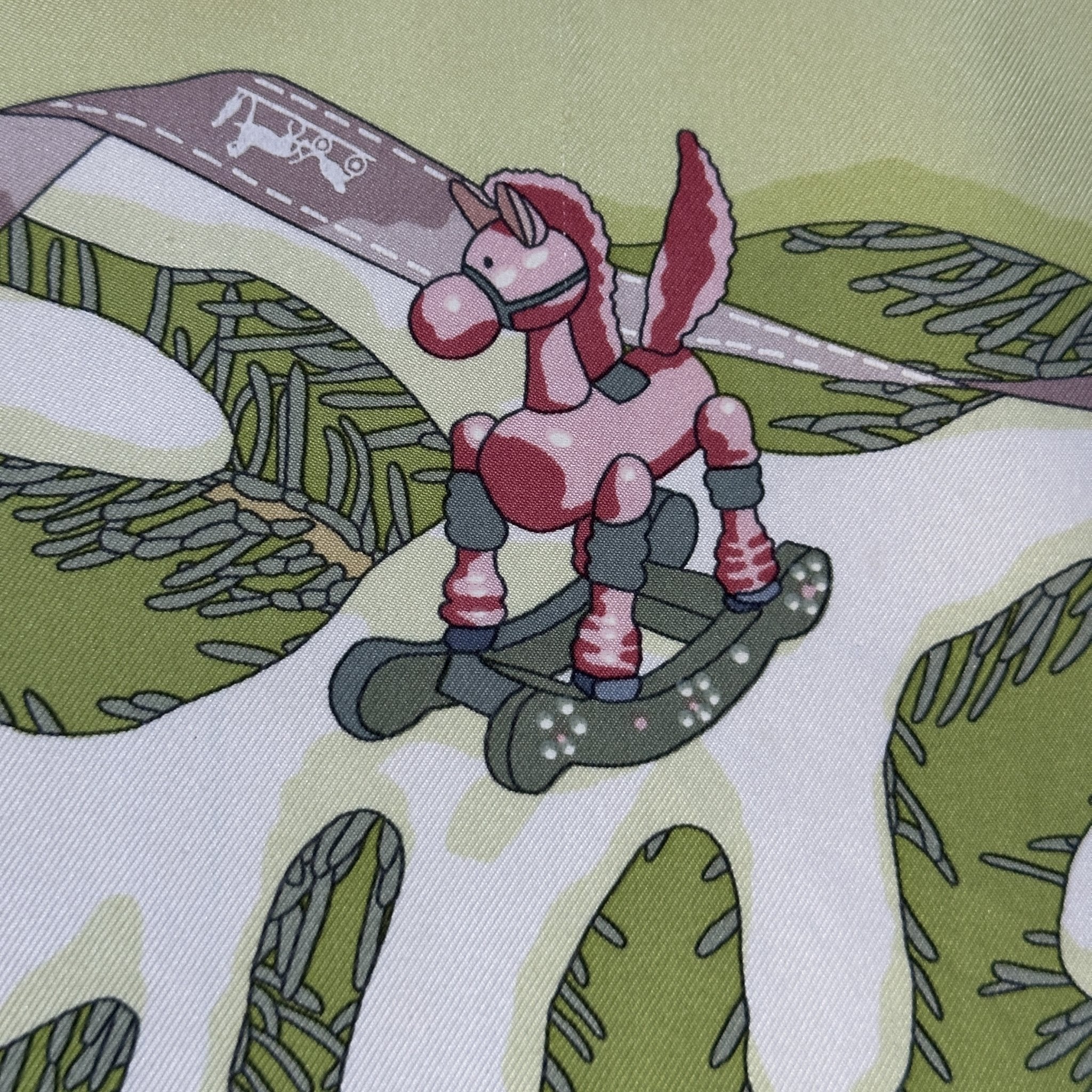 detail de cheval sur le foulard hermes 