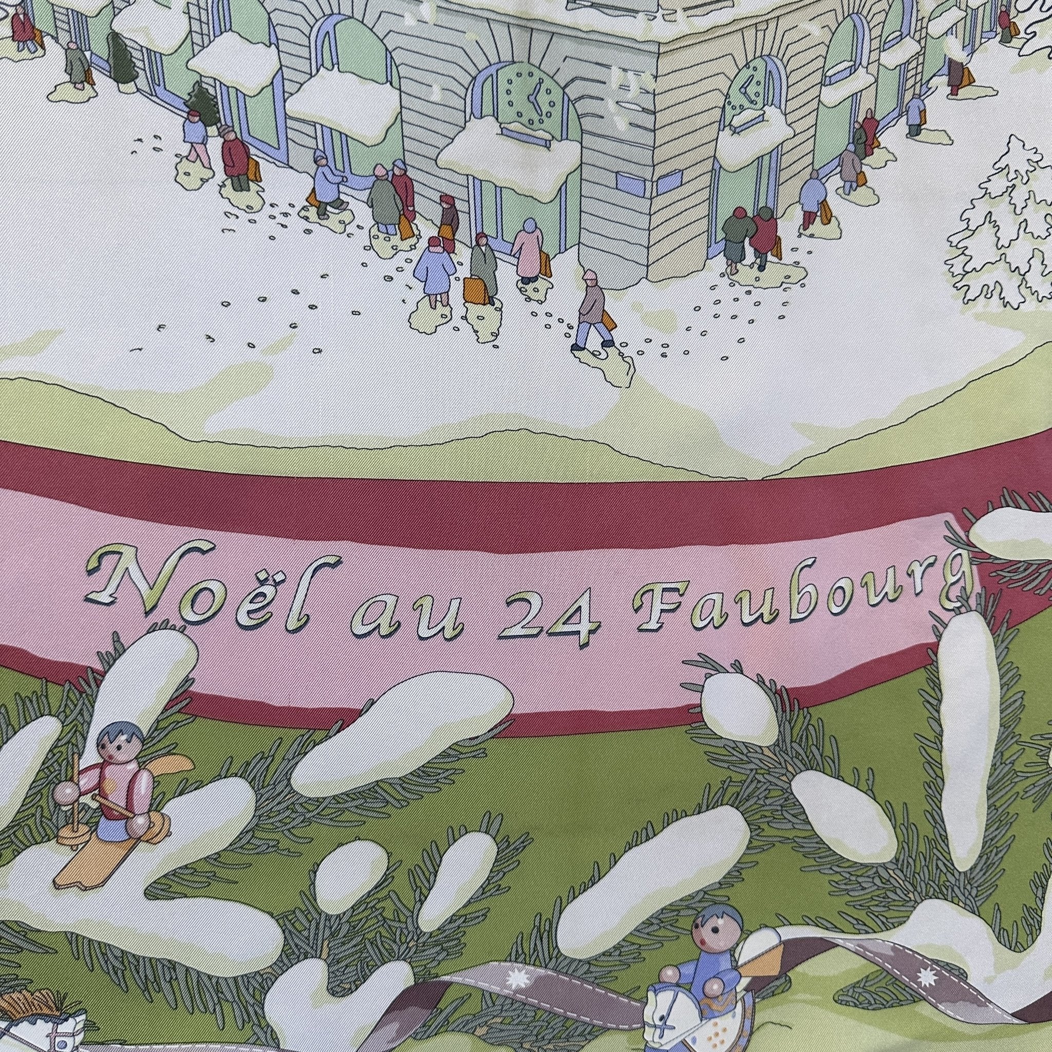 Noel au 24 faubourg foulard hermes vert amande