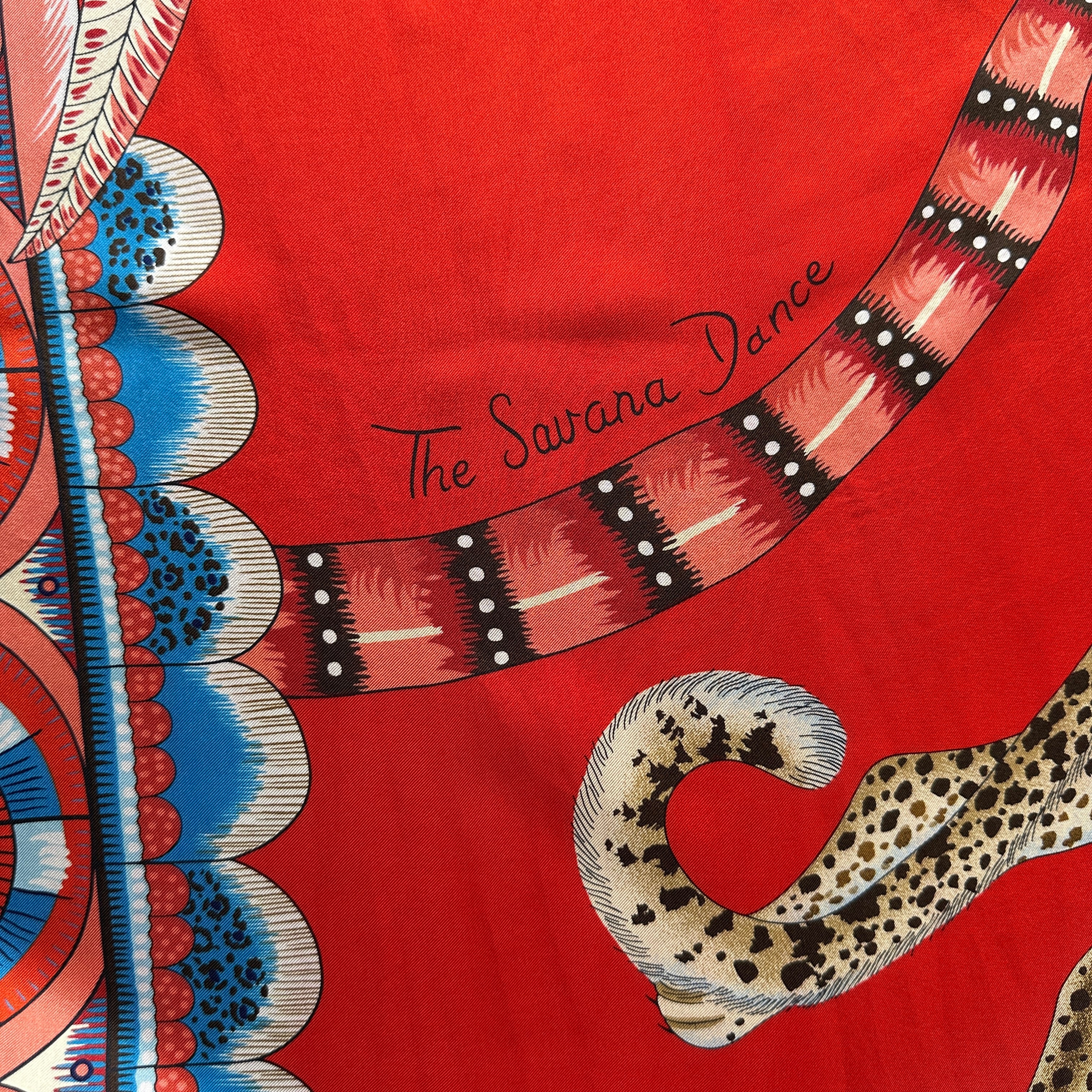 Détail du nom du foulard "The Savana Dance" dans le dessin